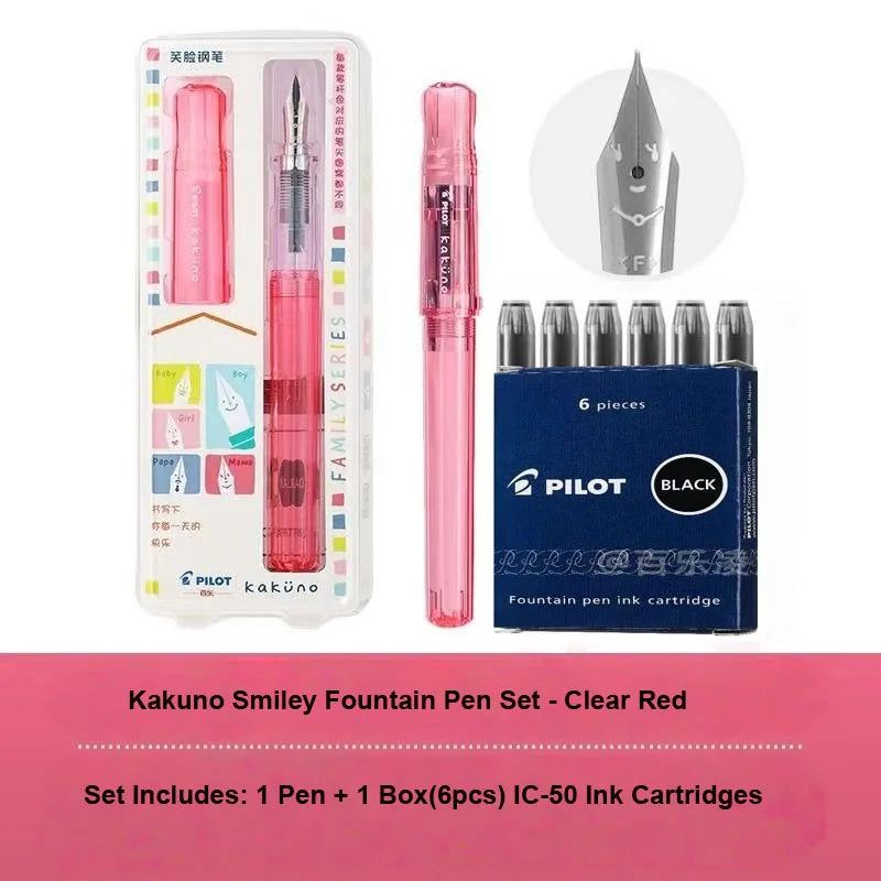 Pilot Kakuno Fountain Pen Anti-Roll Barrel Beginner Friendly Grip Smooth Writing Calligraphy Pens Collection Thoughtful Supplies