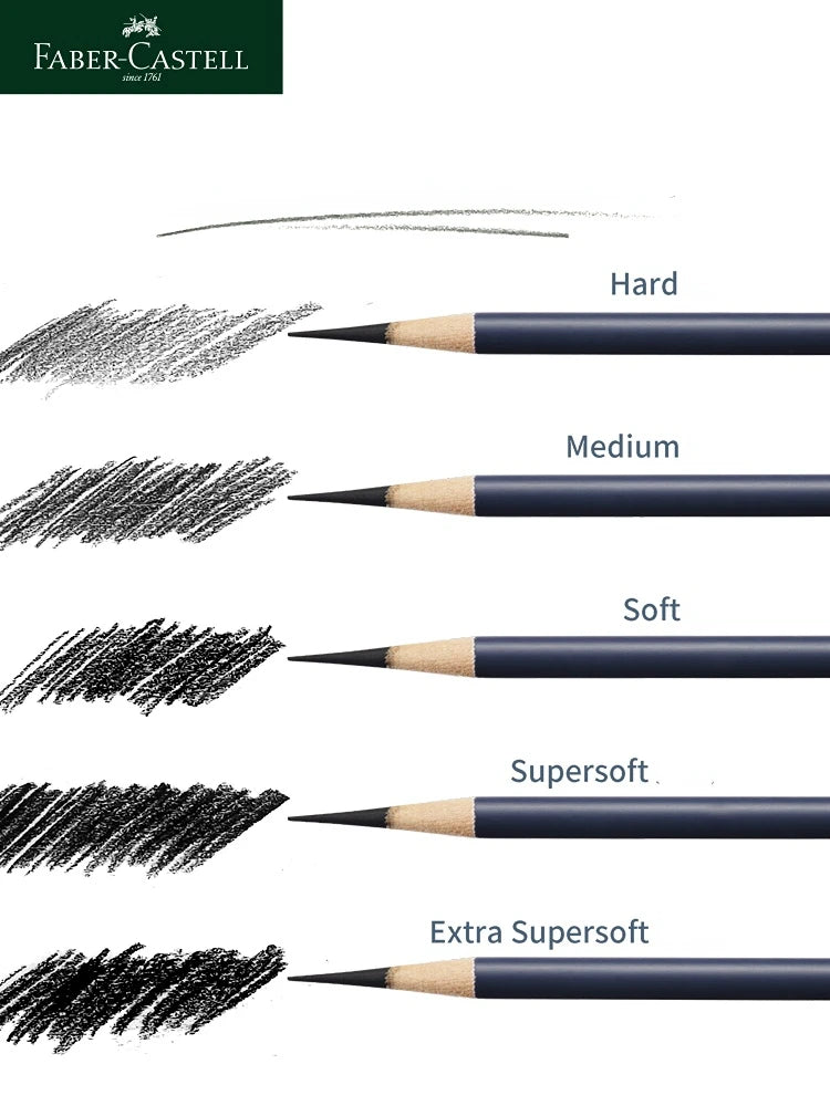 Faber-Castell Goldfaber Charcoal Pencils – Set of 5 or 6 for Drawing & Sketching