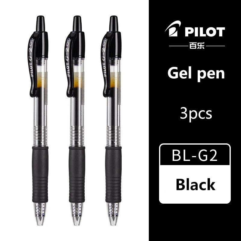 3pcs Japan Pilot Gel Pens Large Capacity BL-G2 0.5/0.7mm Writing Pen Red Blue Black School Office Supplies Children's Stationery