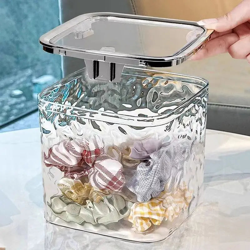 Clear Acrylic Stationery Storage Box with Lid | Transparent Desktop Organizer for Pens, Washi Tape & Desk Accessories