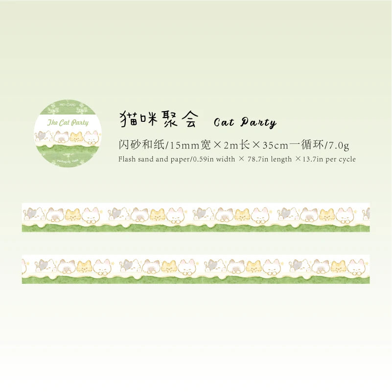 Kawaii Cake Shop Washi Tape – 15mm Sparkling Dessert Masking Tape for Journaling & Scrapbooking