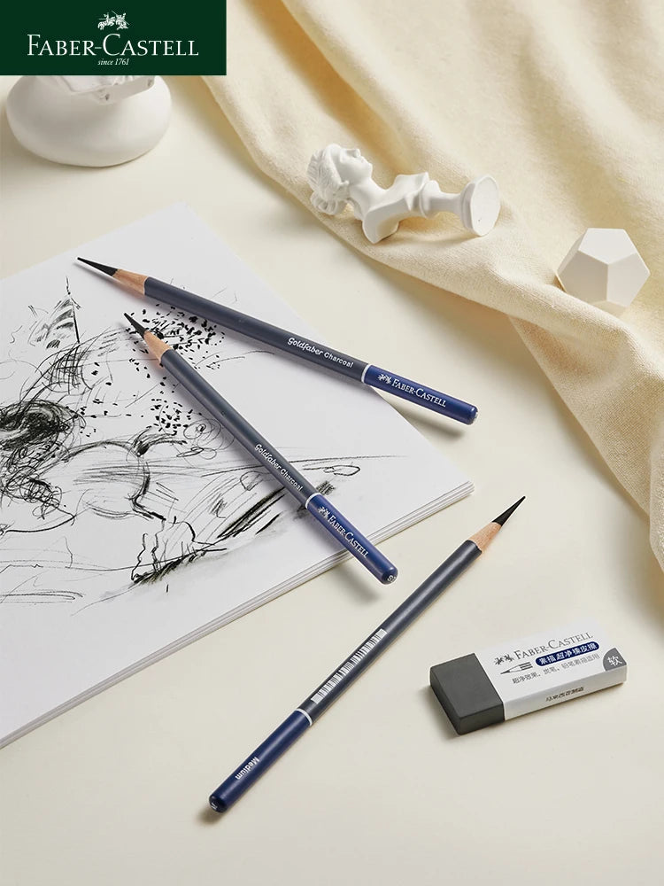 Faber-Castell Goldfaber Charcoal Pencils – Set of 5 or 6 for Drawing & Sketching