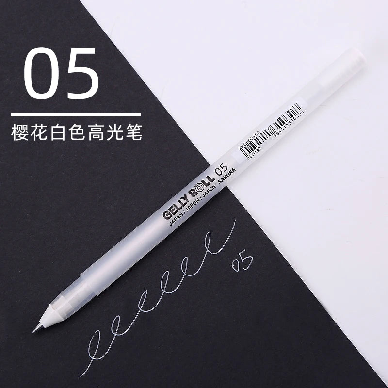 SAKURA Gelly Roll White Gel Pen – Fine, Medium & Bold Tip | Japanese White Ink Pen for Journaling, Art & Sketching