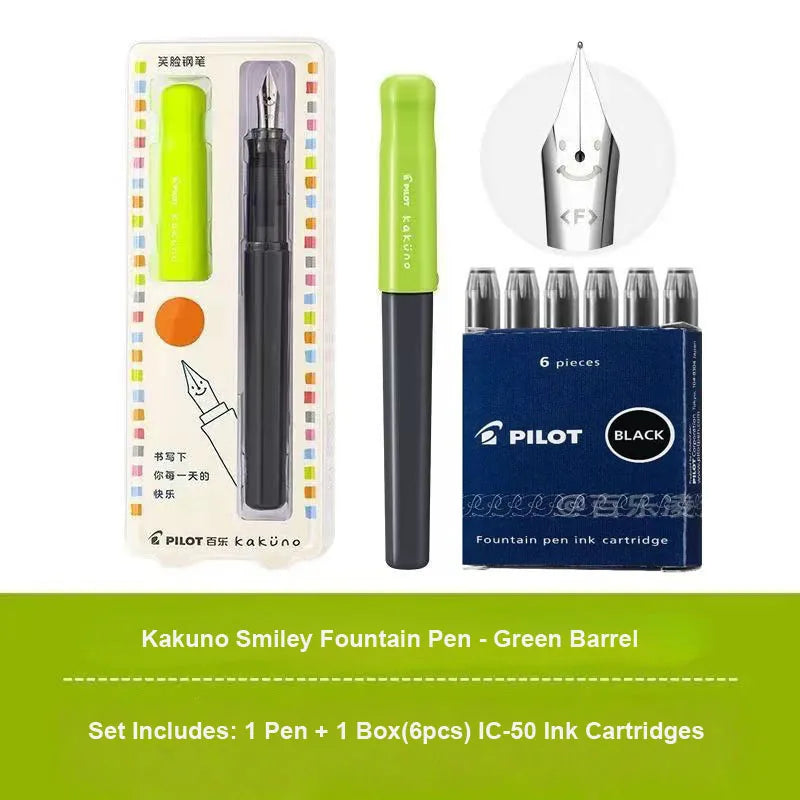 Pilot Kakuno Fountain Pen Anti-Roll Barrel Beginner Friendly Grip Smooth Writing Calligraphy Pens Collection Thoughtful Supplies