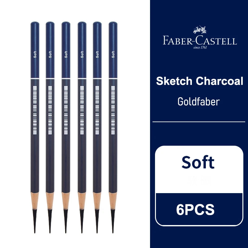 Faber-Castell Goldfaber Charcoal Pencils – Set of 5 or 6 for Drawing & Sketching