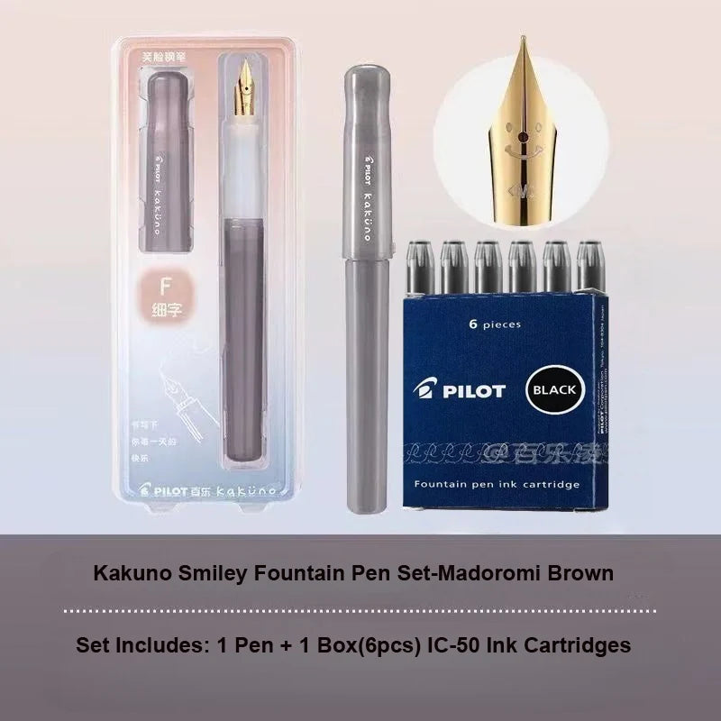 Pilot Kakuno Fountain Pen Anti-Roll Barrel Beginner Friendly Grip Smooth Writing Calligraphy Pens Collection Thoughtful Supplies