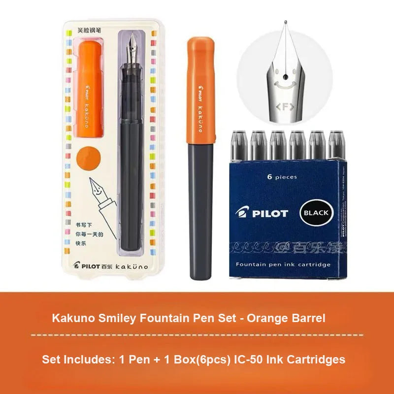 Pilot Kakuno Fountain Pen Anti-Roll Barrel Beginner Friendly Grip Smooth Writing Calligraphy Pens Collection Thoughtful Supplies