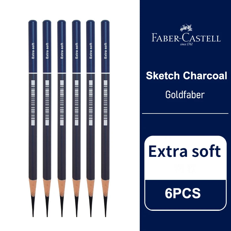 Faber-Castell Goldfaber Charcoal Pencils – Set of 5 or 6 for Drawing & Sketching