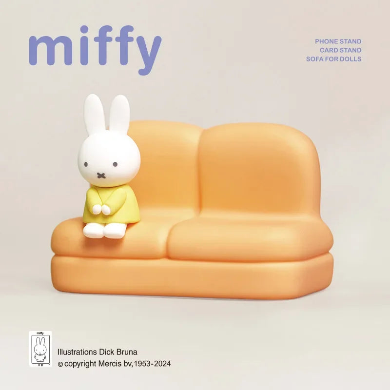 Kawaii Miffy Cartoon Surrounding Sofa Mobile Phone Stand Fashion Play Model Hand Desk Decoration Cute Doll Toy Christmas Gifts