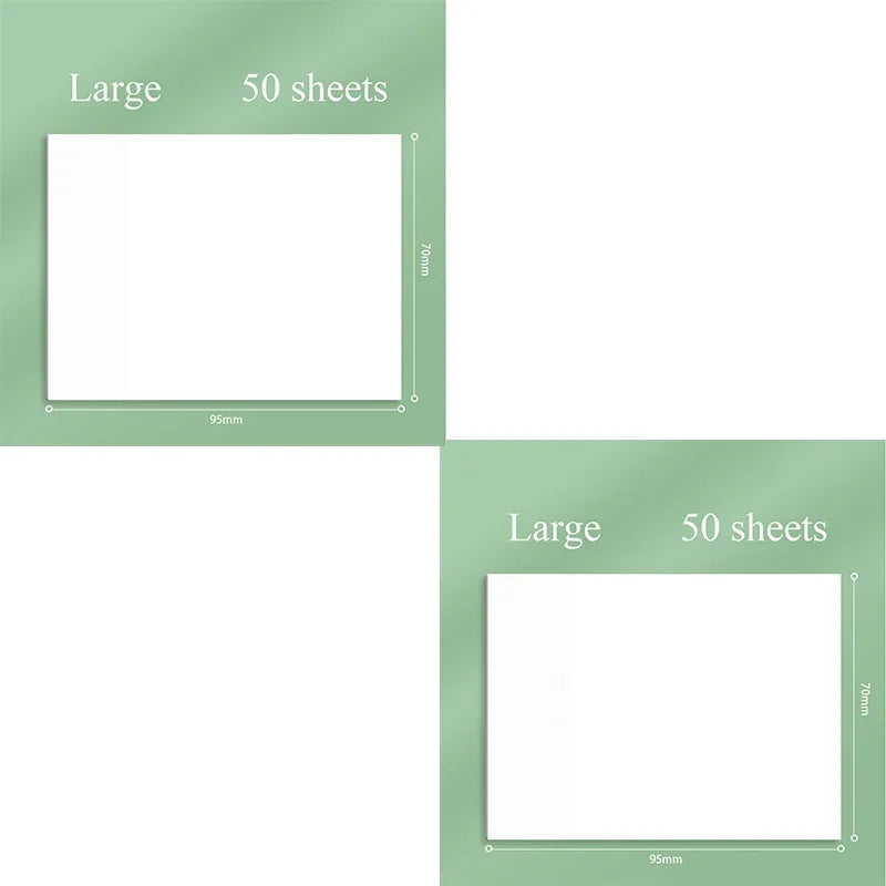 Transparent Sticky Notes 50 Sheets | Clear Sticky Memo Pads for Journaling, Planning, Office & School Supplies