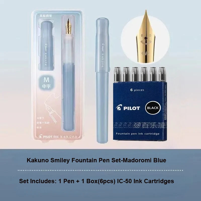 Pilot Kakuno Fountain Pen Anti-Roll Barrel Beginner Friendly Grip Smooth Writing Calligraphy Pens Collection Thoughtful Supplies