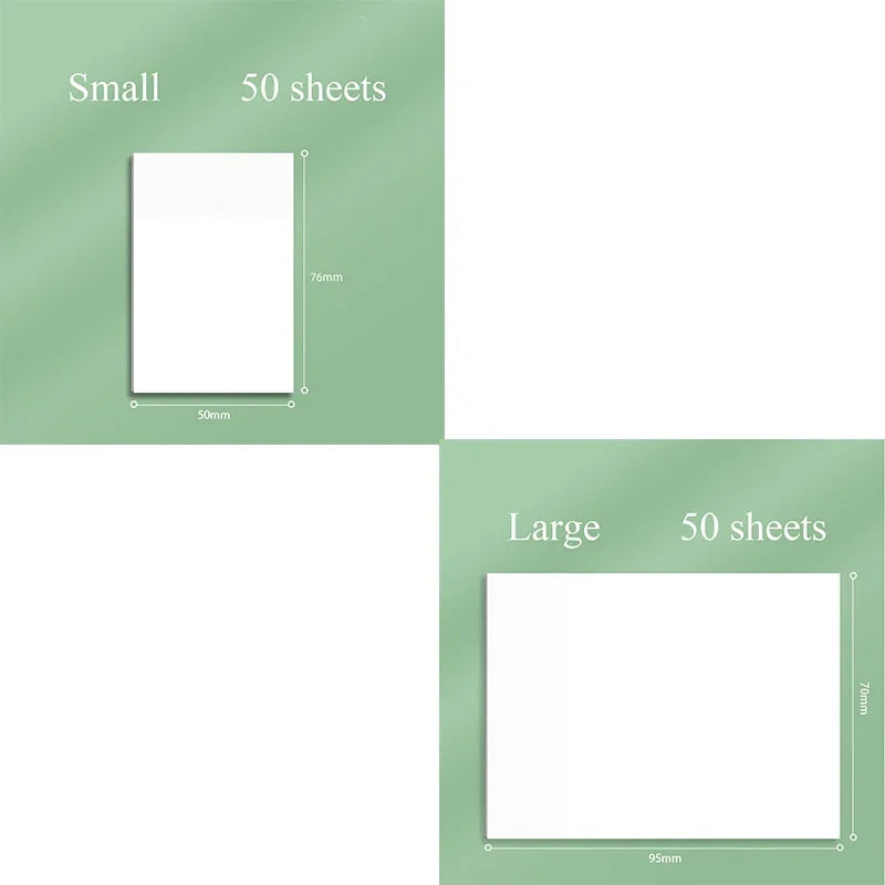 Transparent Sticky Notes 50 Sheets | Clear Sticky Memo Pads for Journaling, Planning, Office & School Supplies