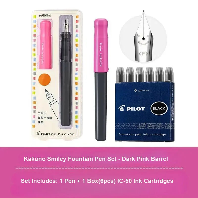 Pilot Kakuno Fountain Pen Anti-Roll Barrel Beginner Friendly Grip Smooth Writing Calligraphy Pens Collection Thoughtful Supplies