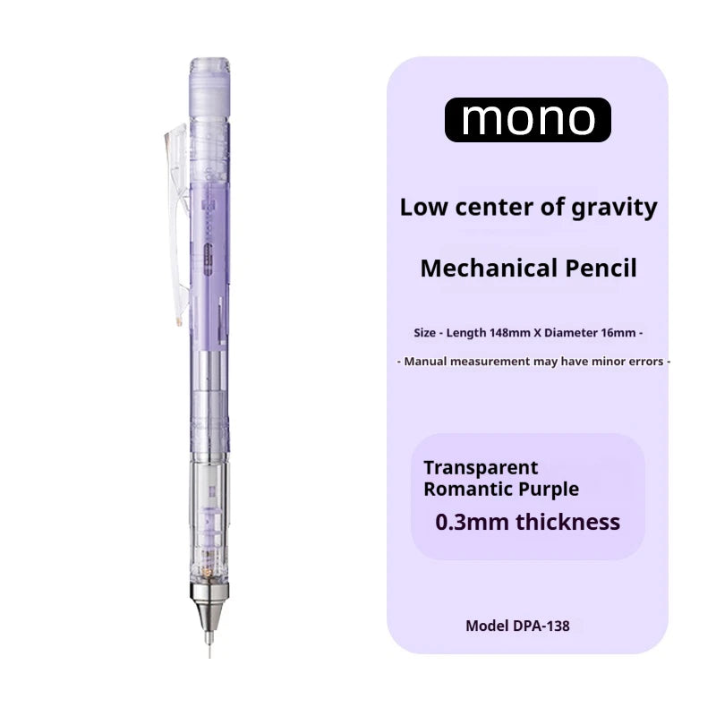 TOMBOW MONO Graph Shaker Mechanical Pencil,0.3/0.5mm Frosted Clear Rod Low Center of Gravity Design,Shake-to-Advance Art Supplie