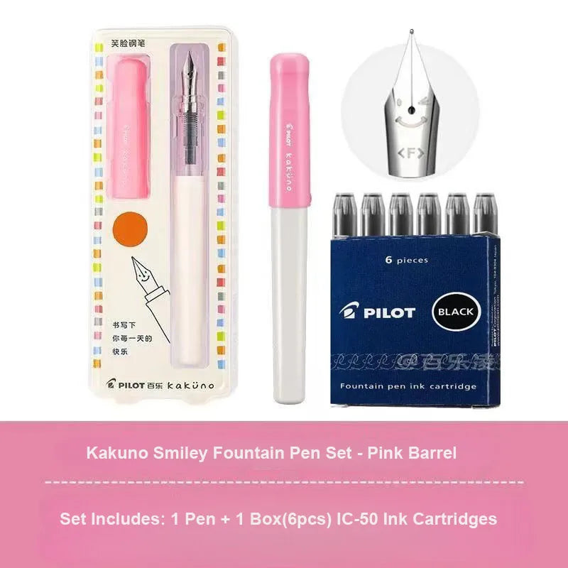 Pilot Kakuno Fountain Pen Anti-Roll Barrel Beginner Friendly Grip Smooth Writing Calligraphy Pens Collection Thoughtful Supplies