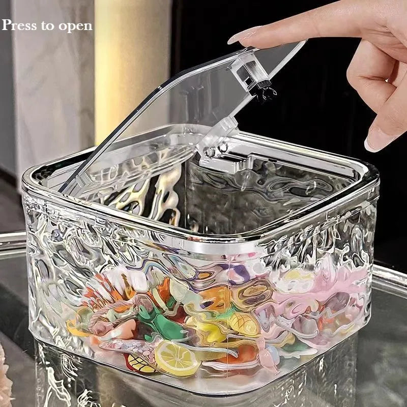 Clear Acrylic Stationery Storage Box with Lid | Transparent Desktop Organizer for Pens, Washi Tape & Desk Accessories
