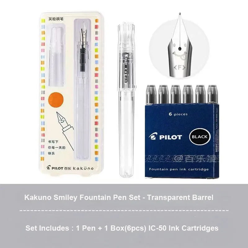 Pilot Kakuno Fountain Pen Anti-Roll Barrel Beginner Friendly Grip Smooth Writing Calligraphy Pens Collection Thoughtful Supplies