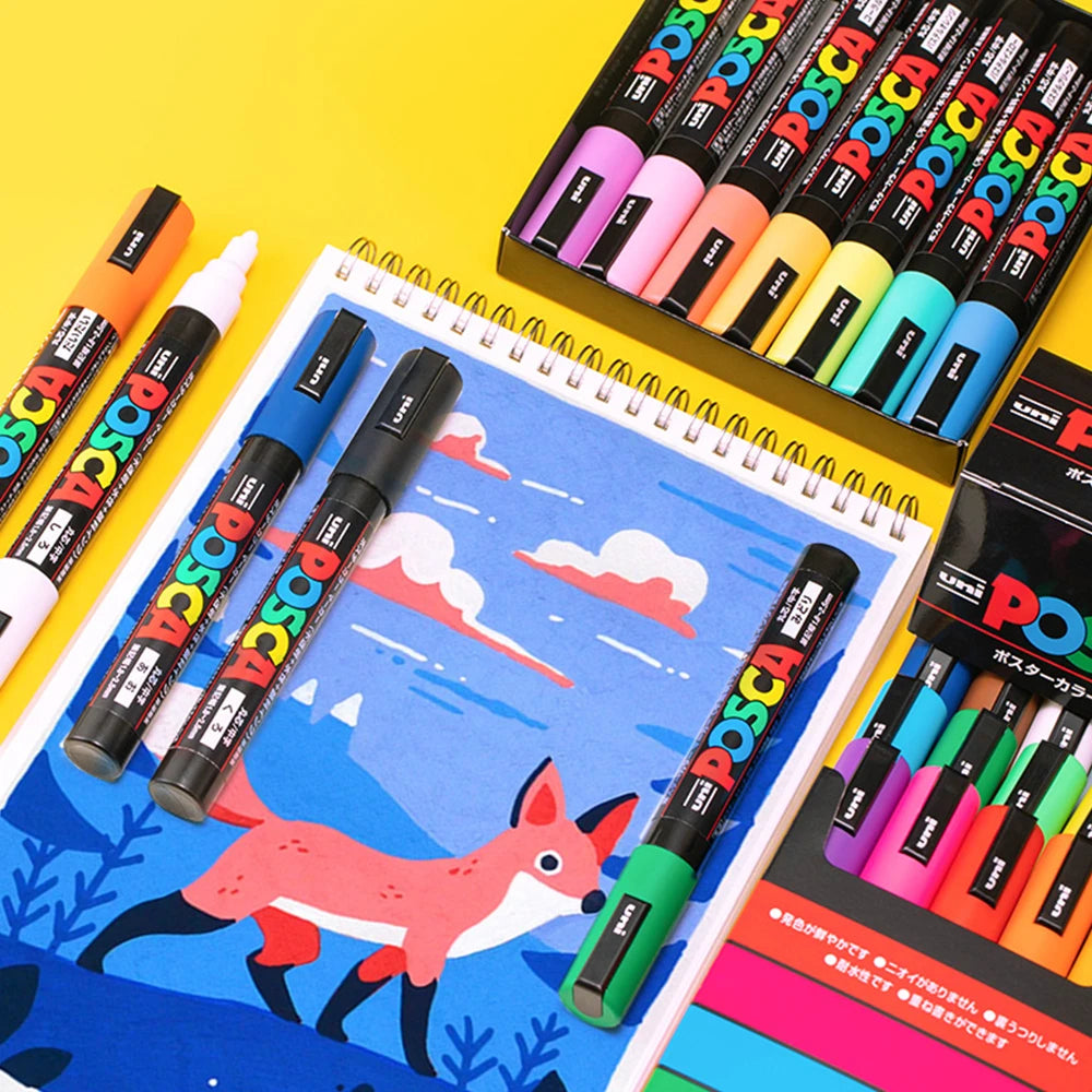 Uni POSCA Paint Marker – PC-1M / PC-3M / PC-5M Acrylic Ink Pen for Art, Graffiti & DIY