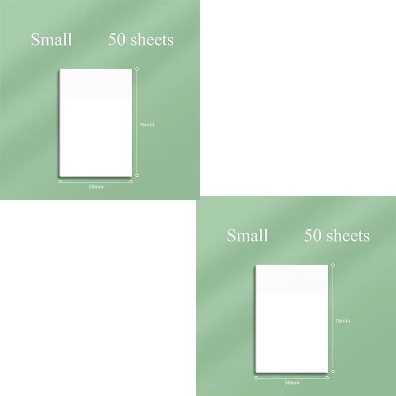 Transparent Sticky Notes 50 Sheets | Clear Sticky Memo Pads for Journaling, Planning, Office & School Supplies