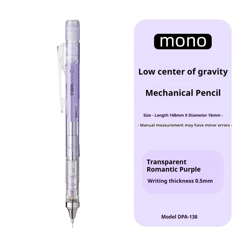 TOMBOW MONO Graph Shaker Mechanical Pencil,0.3/0.5mm Frosted Clear Rod Low Center of Gravity Design,Shake-to-Advance Art Supplie