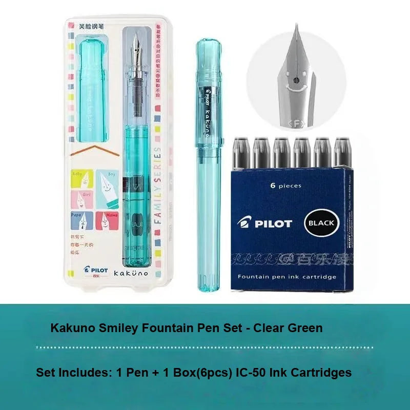 Pilot Kakuno Fountain Pen Anti-Roll Barrel Beginner Friendly Grip Smooth Writing Calligraphy Pens Collection Thoughtful Supplies