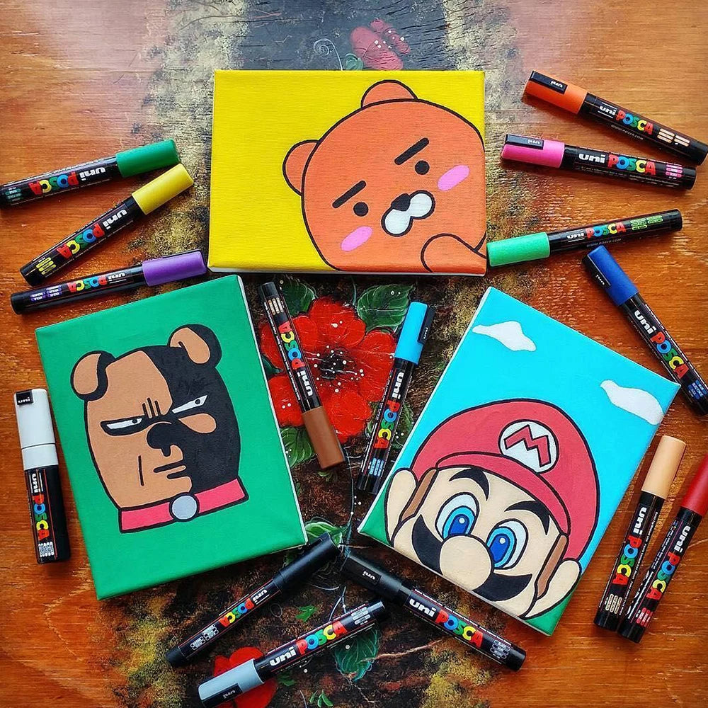 Uni POSCA Paint Marker – PC-1M / PC-3M / PC-5M Acrylic Ink Pen for Art, Graffiti & DIY