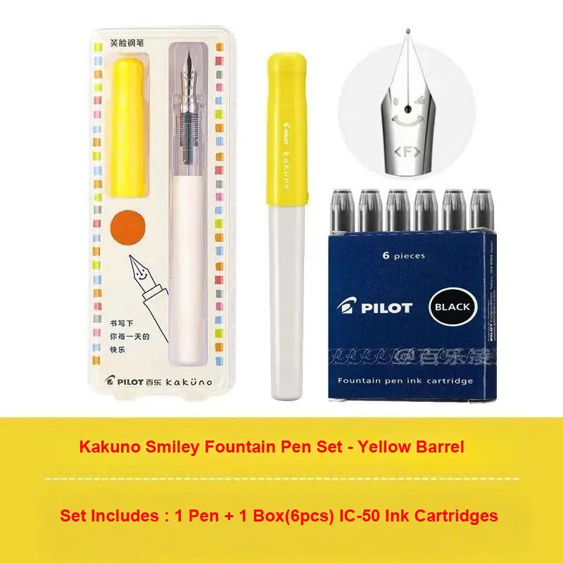 Pilot Kakuno Fountain Pen Anti-Roll Barrel Beginner Friendly Grip Smooth Writing Calligraphy Pens Collection Thoughtful Supplies