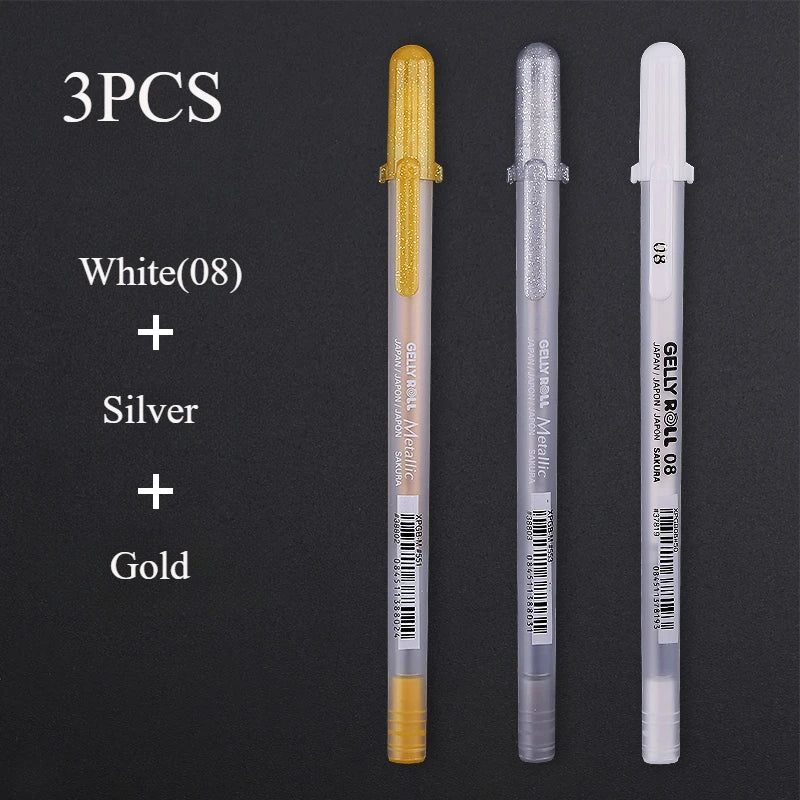 SAKURA Gelly Roll White Gel Pen – Fine, Medium & Bold Tip | Japanese White Ink Pen for Journaling, Art & Sketching