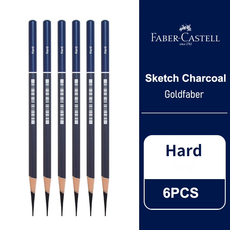 Faber-Castell Goldfaber Charcoal Pencils – Set of 5 or 6 for Drawing & Sketching