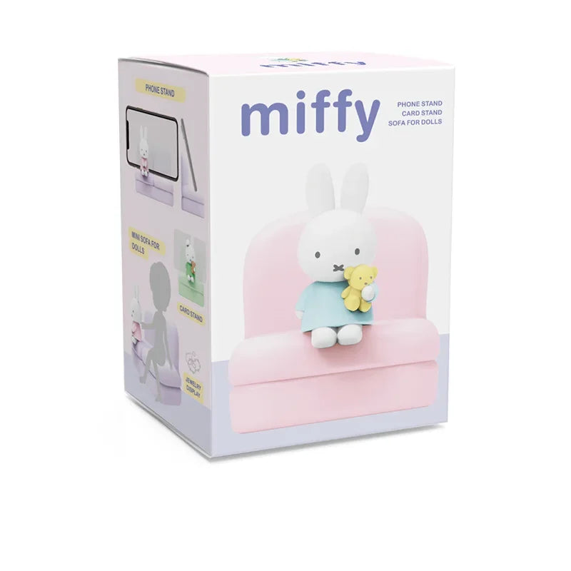 Kawaii Miffy Cartoon Surrounding Sofa Mobile Phone Stand Fashion Play Model Hand Desk Decoration Cute Doll Toy Christmas Gifts