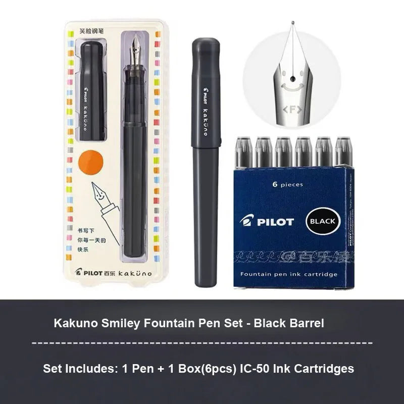 Pilot Kakuno Fountain Pen Anti-Roll Barrel Beginner Friendly Grip Smooth Writing Calligraphy Pens Collection Thoughtful Supplies