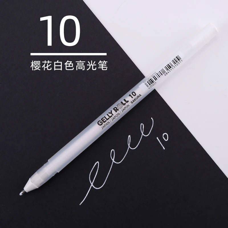 SAKURA Gelly Roll White Gel Pen – Fine, Medium & Bold Tip | Japanese White Ink Pen for Journaling, Art & Sketching