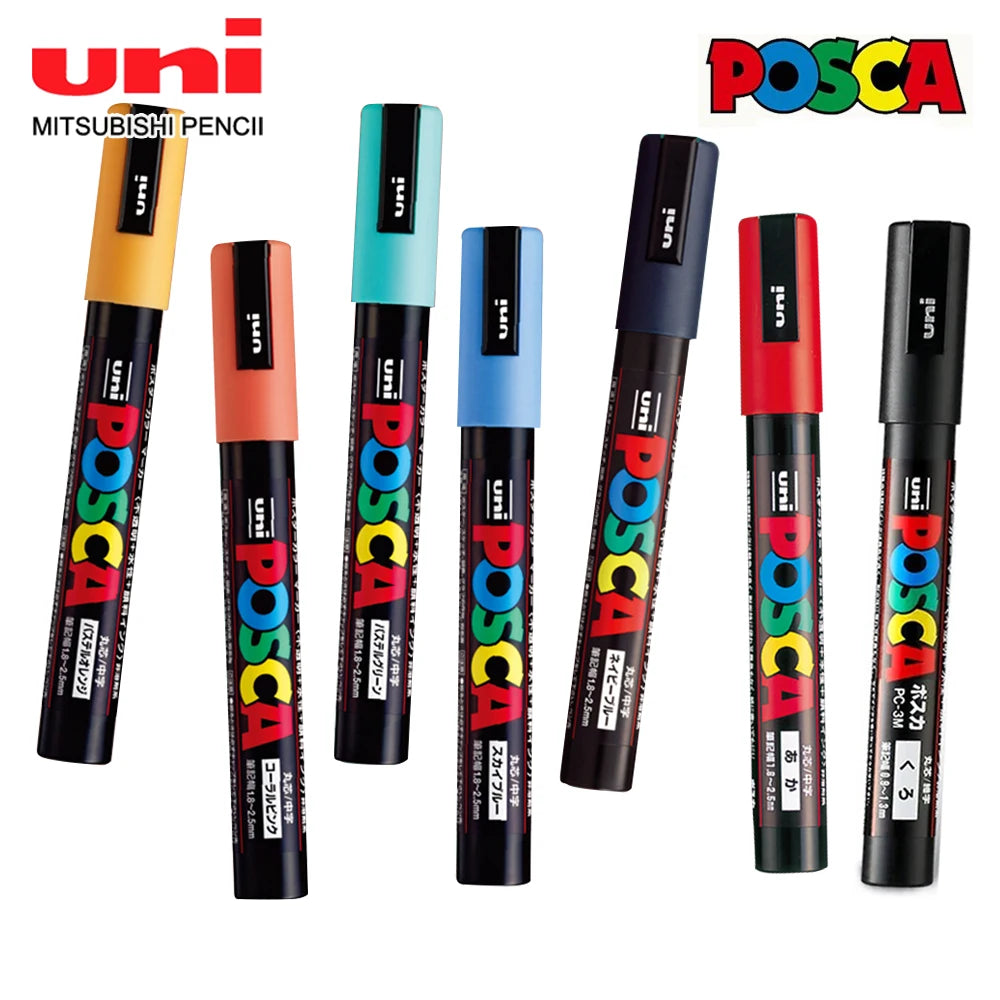 Uni POSCA Paint Marker – PC-1M / PC-3M / PC-5M Acrylic Ink Pen for Art, Graffiti & DIY