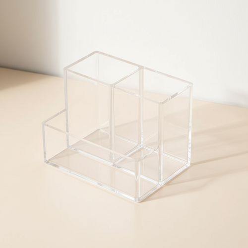 Acrylic Pen Holder de tres compartimentos, vista de catálogo