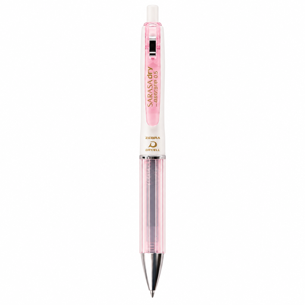 Bolígrafo rosa sobre fondo blanco