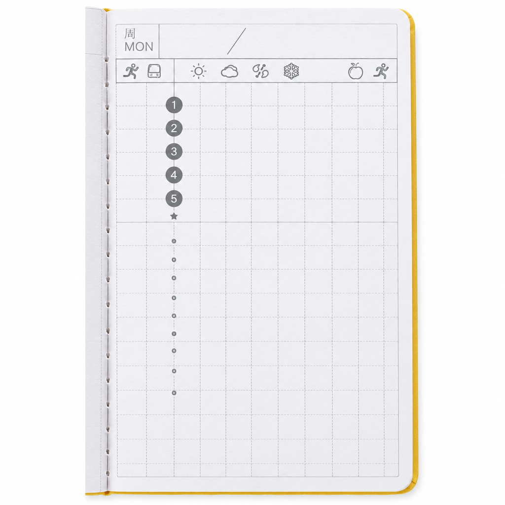 Interior del planner, página visible