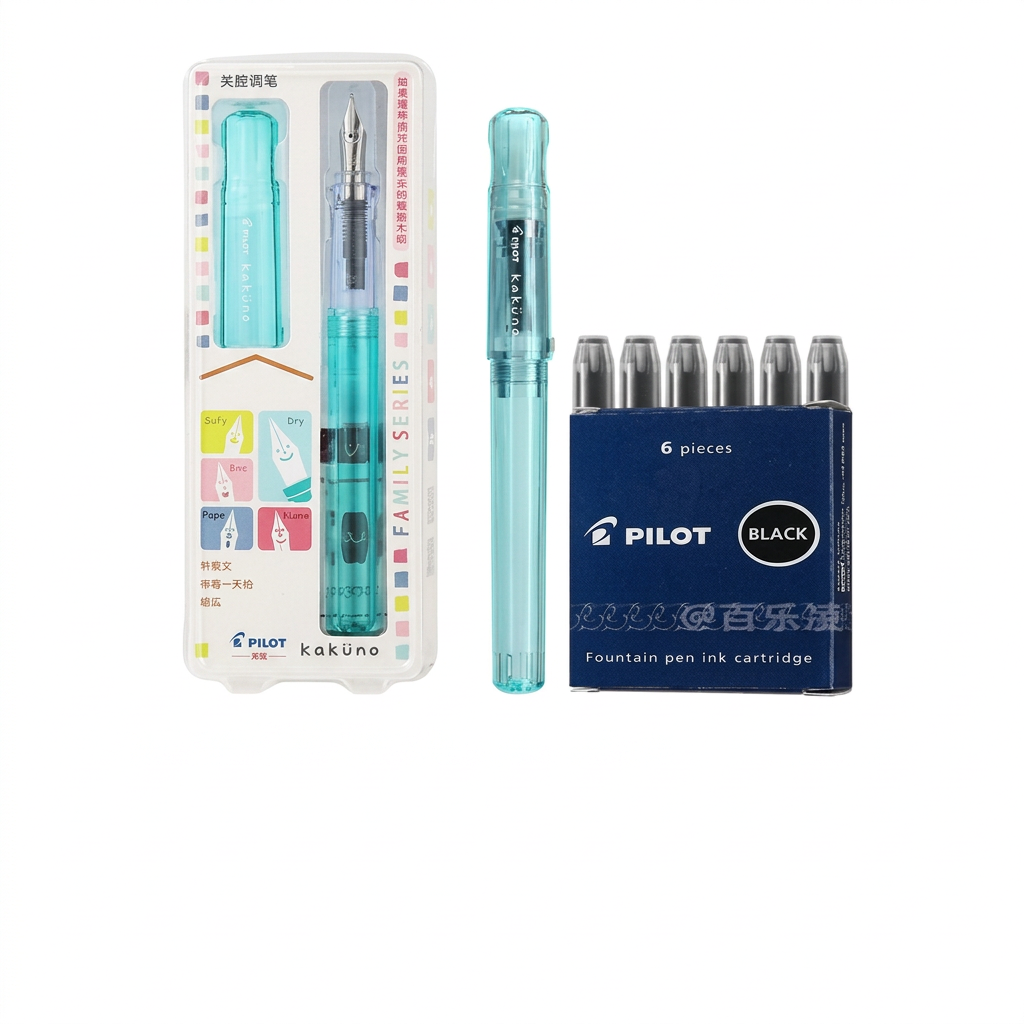 PILOT Kakuno Clear Green, composición centrada