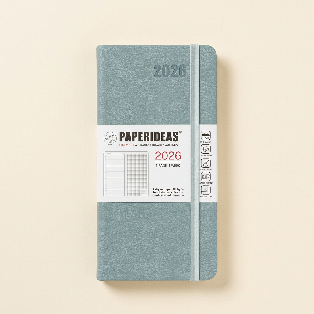 Planner azul grisáceo para catálogo