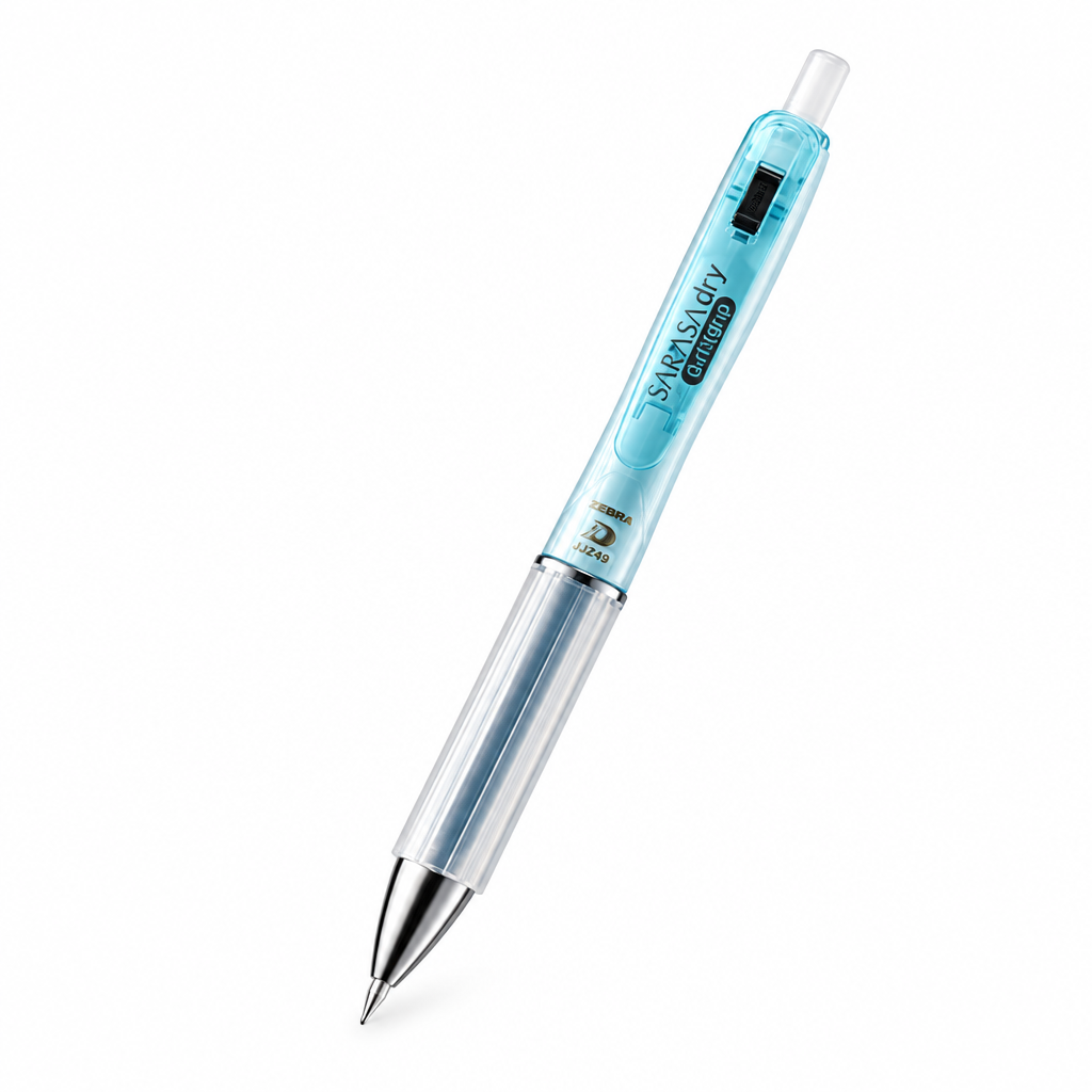 Pluma Zebra Sarasa Dry sola en fondo blanco