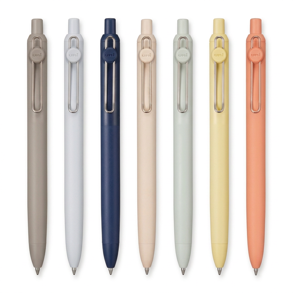 Todos los colores de las plumas uniball ZENTO juntos