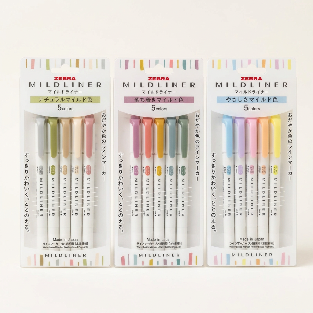 Varios sets Mildliner en sus empaques